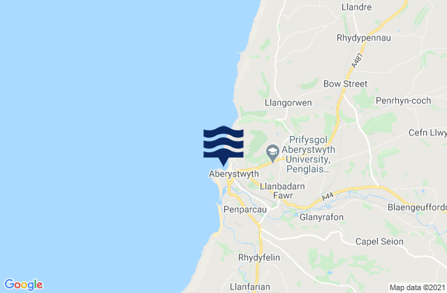 Aberystwyth - North Beach, United Kingdom tide times map