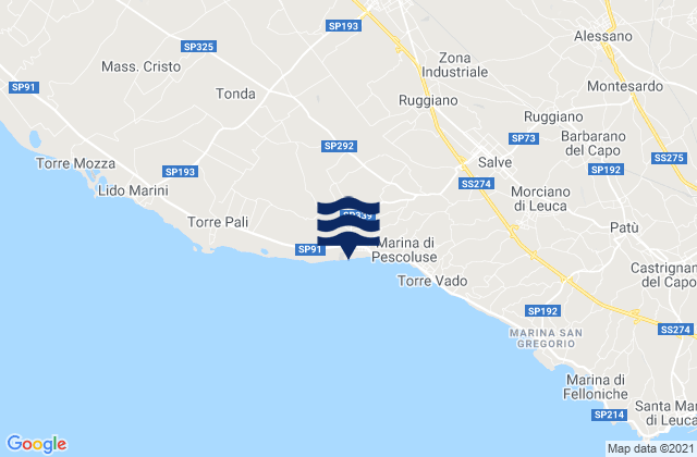 Acquarica del Capo, Italy tide times map