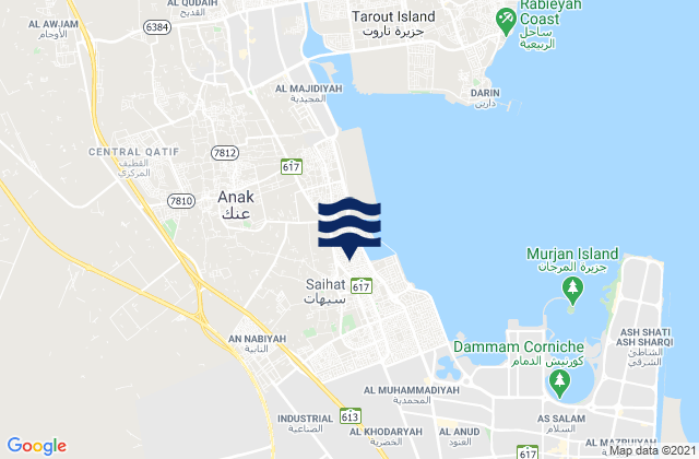 Ad Dammam, Saudi Arabia tide times map