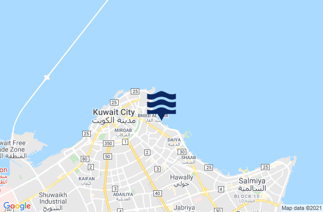 Ad Dasmah, Kuwait tide times map