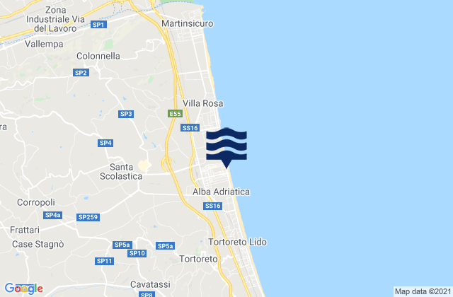 Alba Adriatica, Italy tide times map
