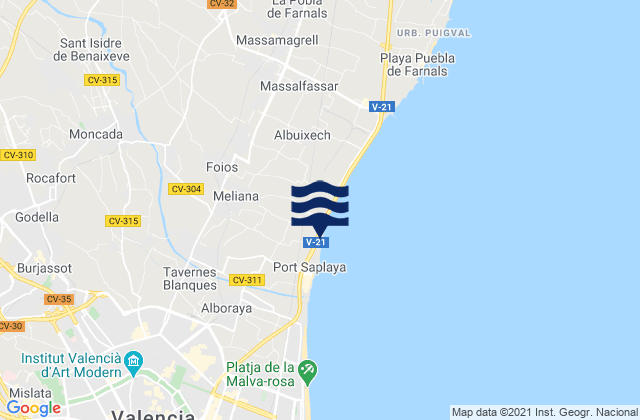 Albalat dels Sorells, Spain tide times map