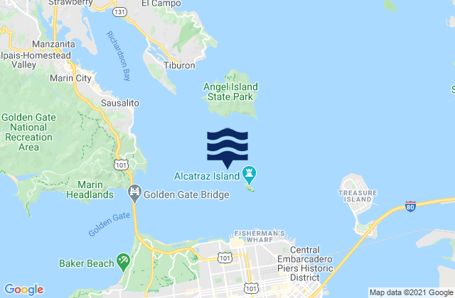 Alcatraz Island W, United States tide chart map