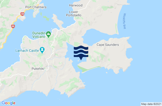 Allans Beach, New Zealand tide times map
