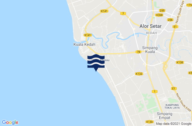 Alor Setar, Malaysia tide times map