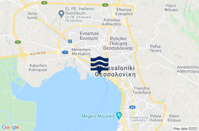 Ampelokipoi, Greece tide times map