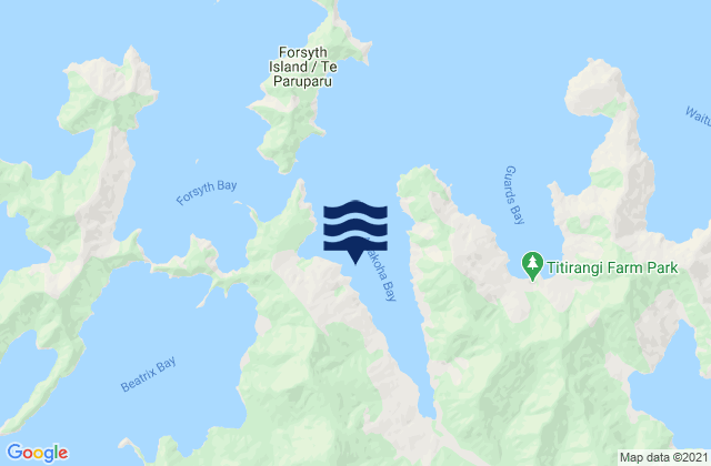 Anakoha Bay, New Zealand tide times map