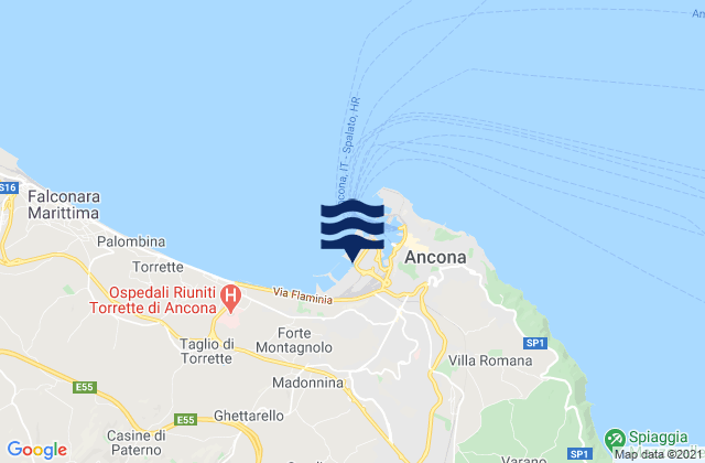 Ancona, Italy tide times map