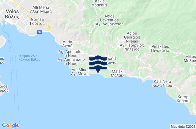 Ano Lekhonia, Greece tide times map