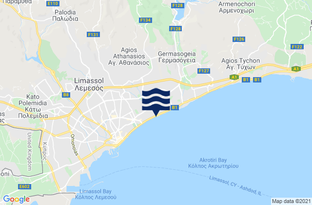 Apsiou, Cyprus tide times map