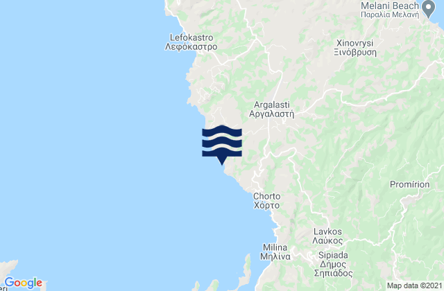 Argalasti, Greece tide times map