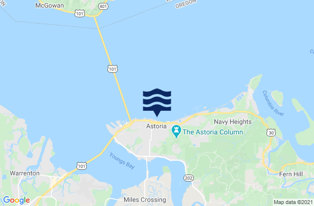 Astoria, United States tide chart map