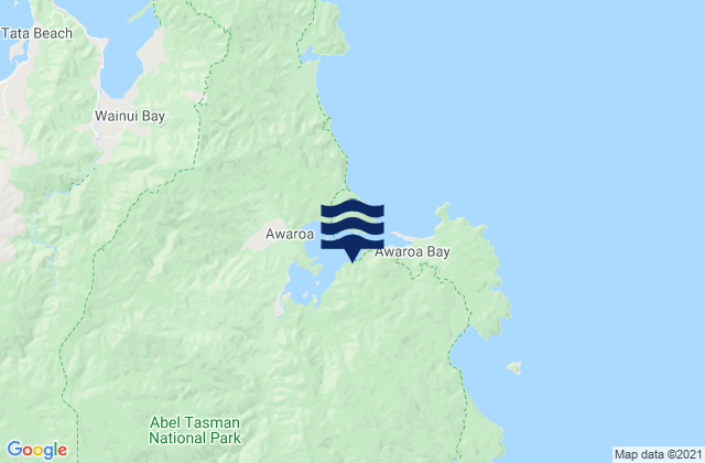Awaroa Bay, New Zealand tide times map