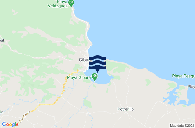 Bahia de Gibara, Cuba tide times map