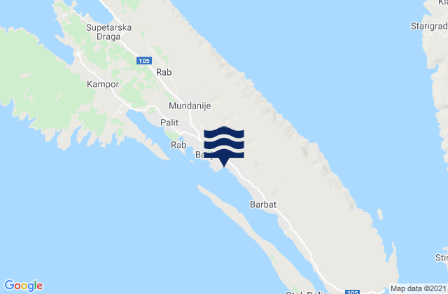Banjol, Croatia tide times map