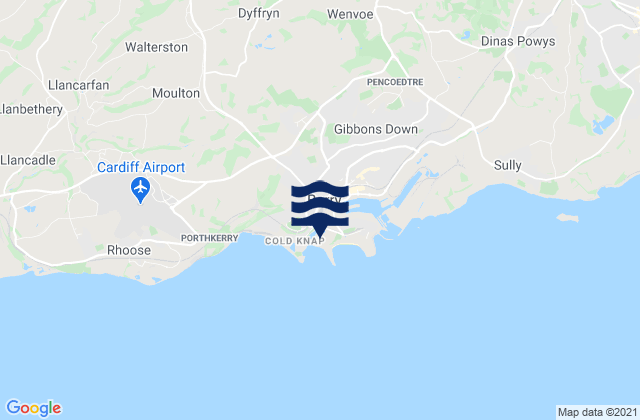Barry, United Kingdom tide times map