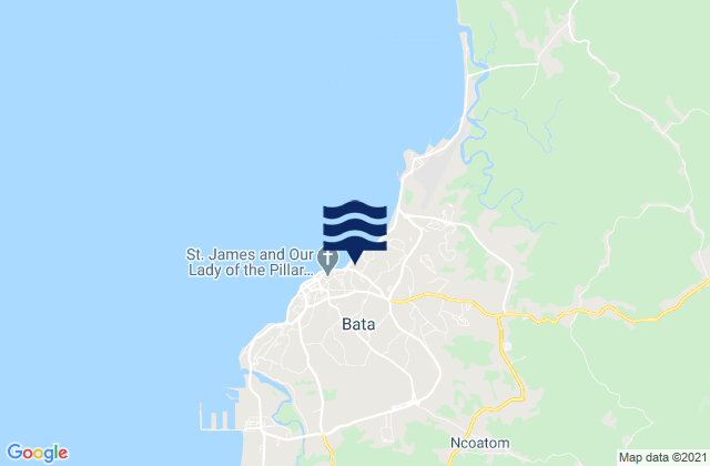 Bata Bay Rio Muni, Equatorial Guinea tide times map