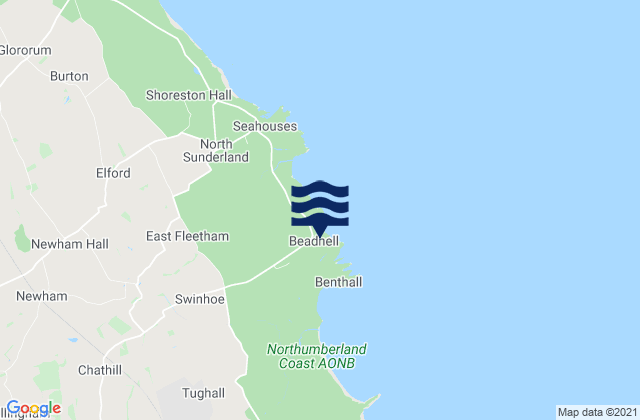 Beadnell, United Kingdom tide times map