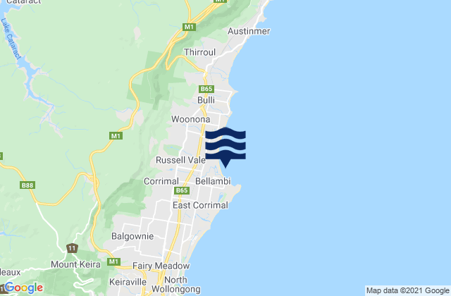 Bellambi Point, Australia tide times map