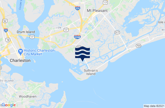 Ben Sawyer Bridge, United States tide chart map