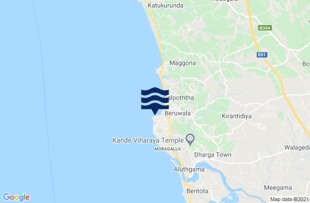 Beruwala Point, Sri Lanka tide times map