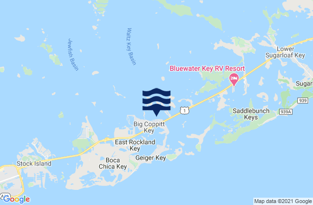 Big Coppitt Key Northeast Side Waltz Key Basin, United States tide chart map