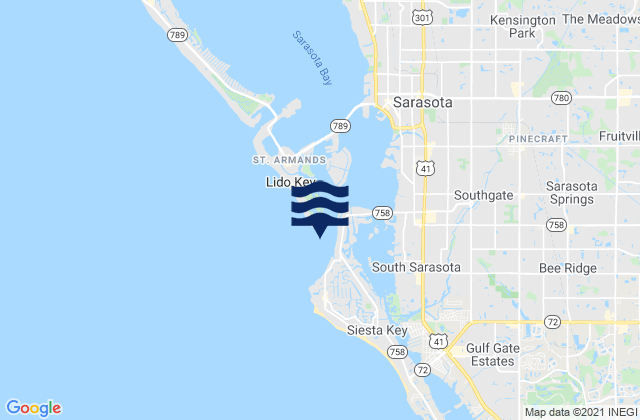 Big Sarasota Pass, United States tide chart map