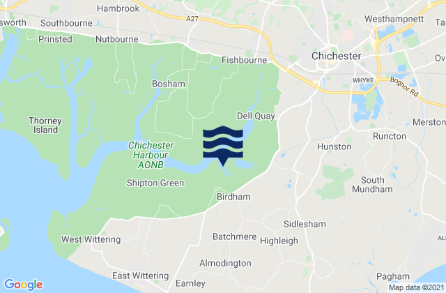 Birdham, United Kingdom tide times map