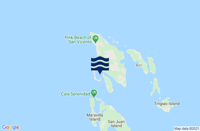 Biri Island, Philippines tide times map