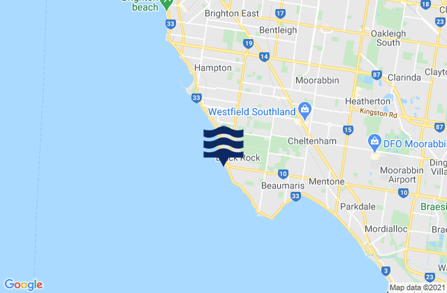 Black Rock, Australia tide times map