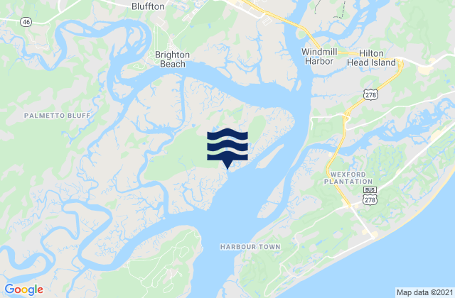 Bluffton, United States tide chart map