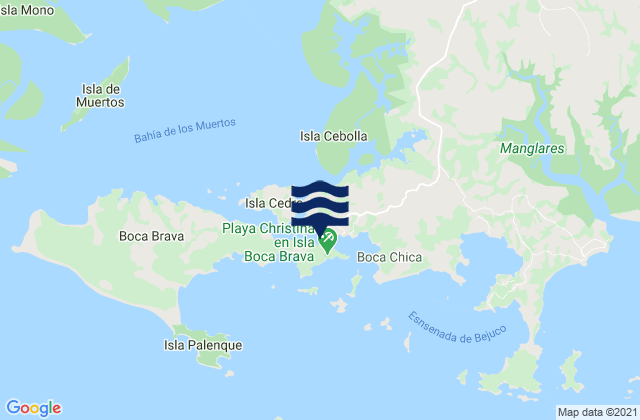 Boca Chica, Panama tide times map