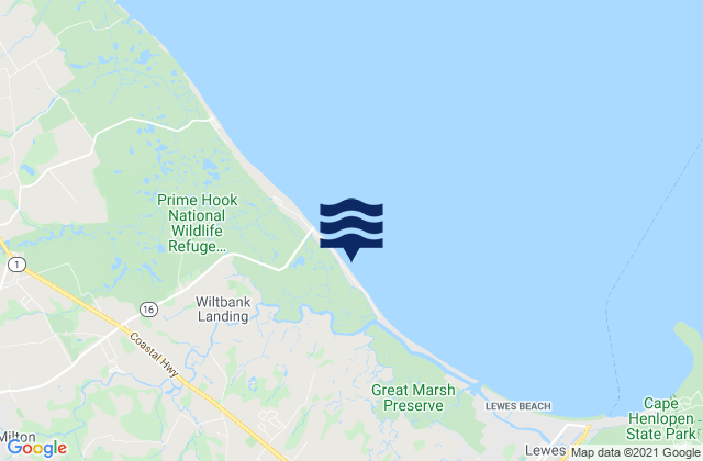 Broadkill Beach, United States tide chart map