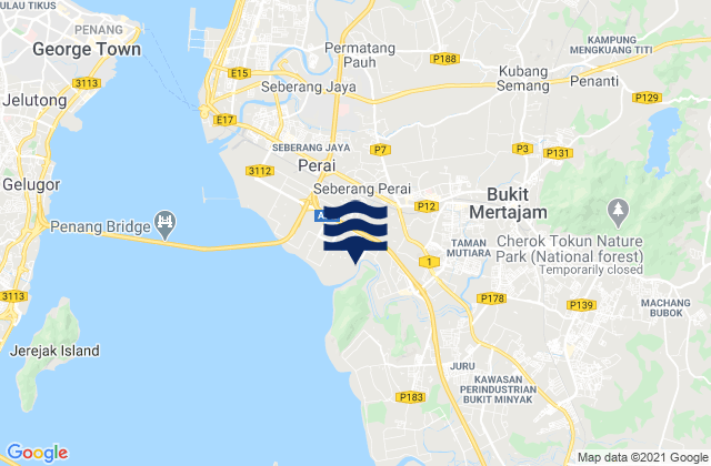 Bukit Mertajam Penang Malaysia Tide Times Map 2615556 