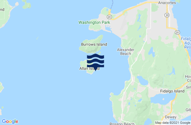 Burrows Bay (Allan Island), United States tide chart map