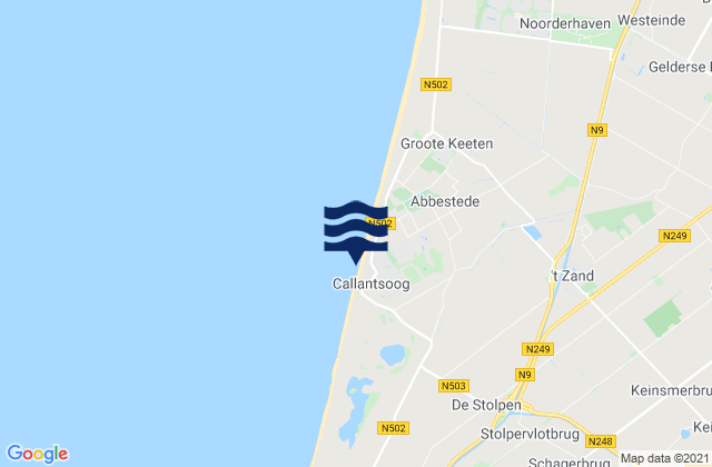 Callantsoog, Netherlands tide times map