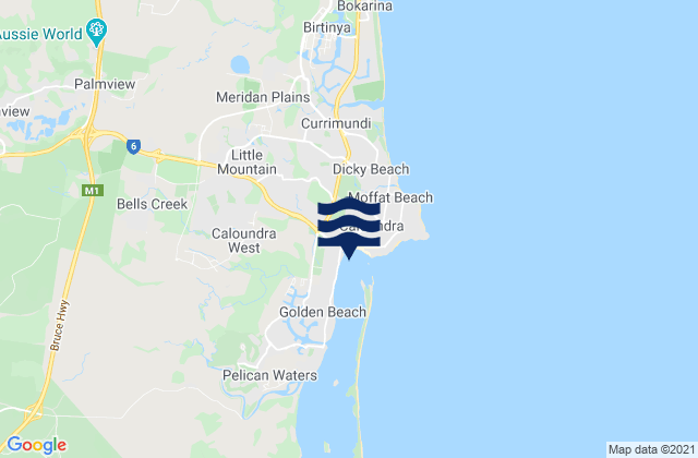 Caloundra, Australia tide times map