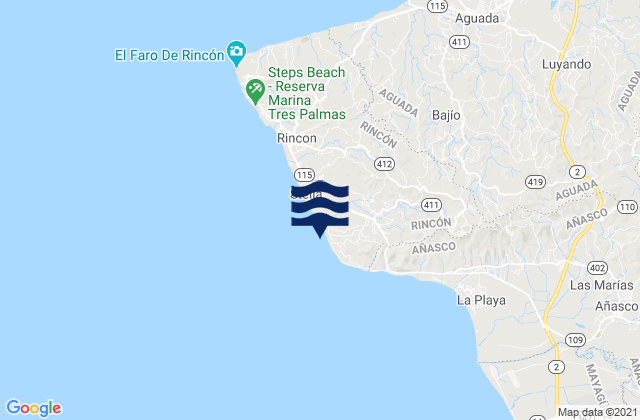 Calvache Barrio, Puerto Rico tide times map