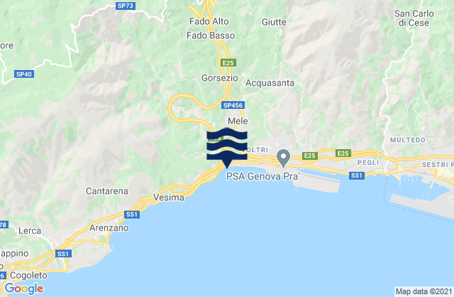 Campo Ligure, Italy tide times map