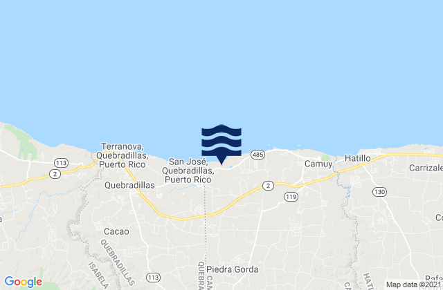 Camuy Arriba Barrio, Puerto Rico tide times map