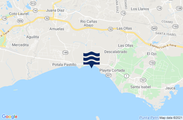 Caonillas Arriba Barrio, Puerto Rico tide times map