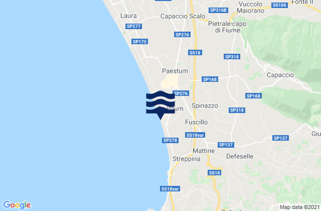 Capaccio, Italy tide times map