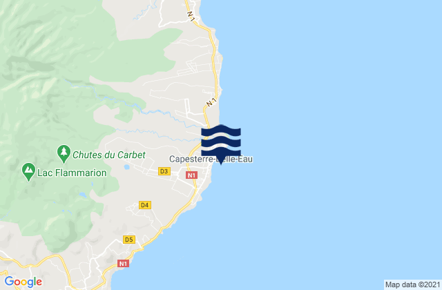 Capesterre-Belle-Eau, Guadeloupe tide times map
