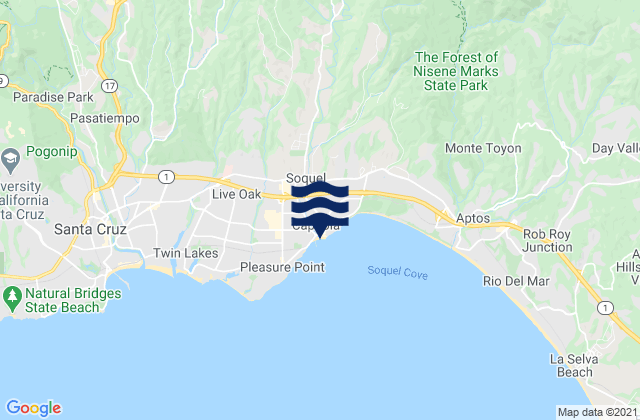 Capitola Beach Santa Cruz County California United States Tide Chart Map 8014084 