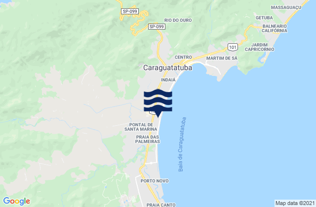 Caraguatatuba, Brazil tide times map