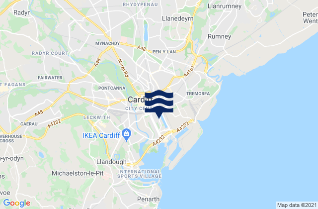Cardiff, United Kingdom tide times map
