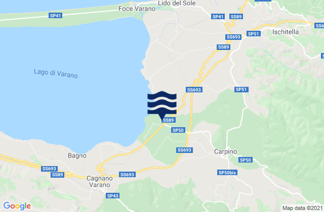 Carpino, Italy tide times map