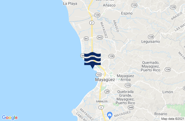 Casey Arriba Barrio, Puerto Rico tide times map