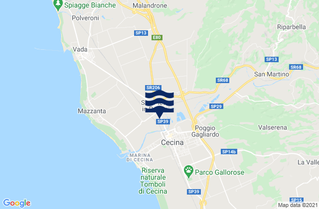Castellina Marittima, Italy tide times map