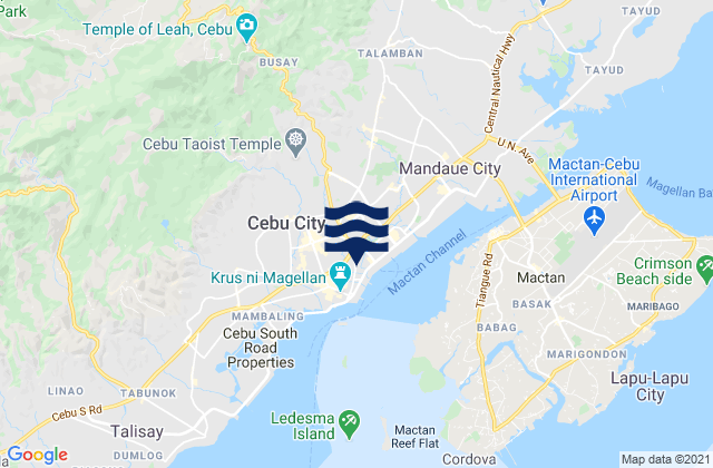 Cebu City Province Of Cebu Central Visayas Philippines Tide Times Map 2589196 